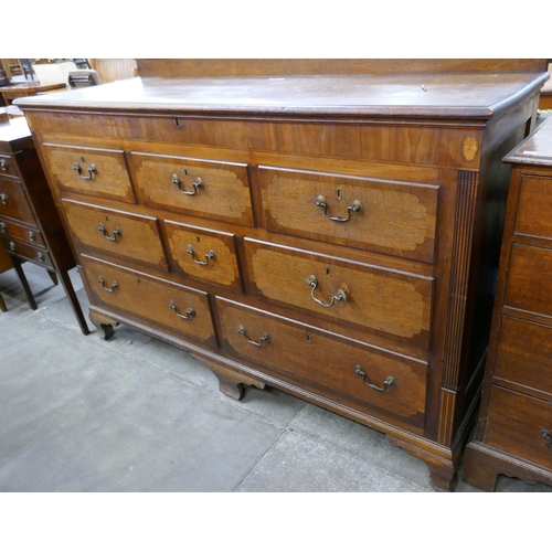 270 - A George III inlaid oak Lancashire chest