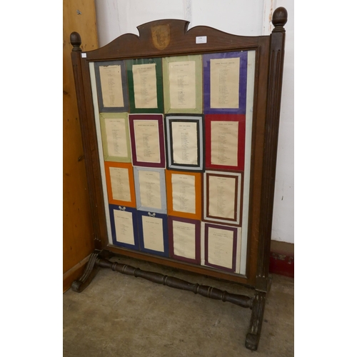 279 - A William IV oak framed Rules of the Eaton Society notice board, dated March 1836