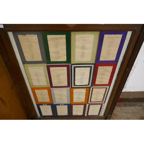 279 - A William IV oak framed Rules of the Eaton Society notice board, dated March 1836