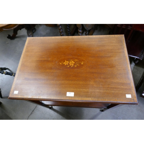 307 - An Edward VII inlaid mahogany occasional table