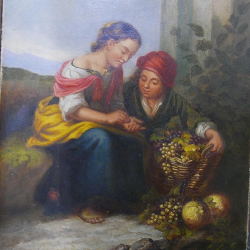 31 - Thomas Kent Pelham (1831-1907), The Flower Seller, oil on canvas, signed lower right, 30 x 24cms, fr... 