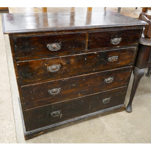 319 - A George III stained pine chest of drawers