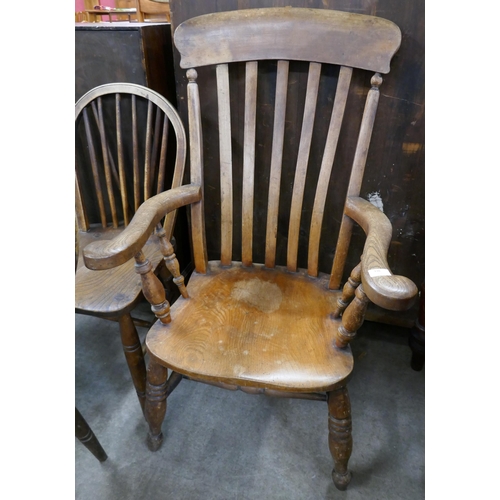 338 - A Victorian elm and beech farmhouse armchair