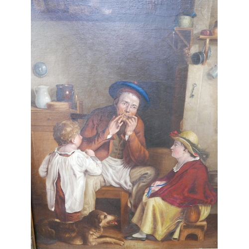 37 - Manner of Sir David Wilkie R.A. (1785-1841), The Jews Harp, oil on canvas, 61 x 51cms, framed