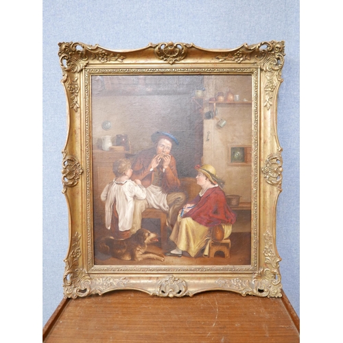 37 - Manner of Sir David Wilkie R.A. (1785-1841), The Jews Harp, oil on canvas, 61 x 51cms, framed