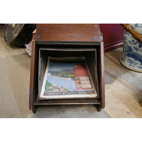 406 - A Victorian walnut coal scuttle