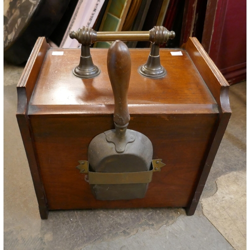 406 - A Victorian walnut coal scuttle