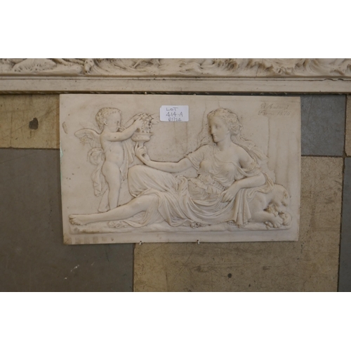 414A - Three Romanesque faux marble panels