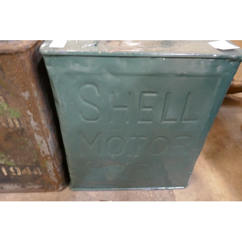 416 - Two vintage Shell fuel cans