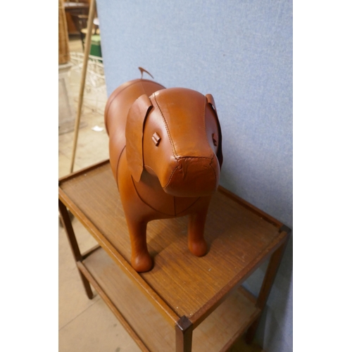 433 - A Liberty's style brown leather dog stool