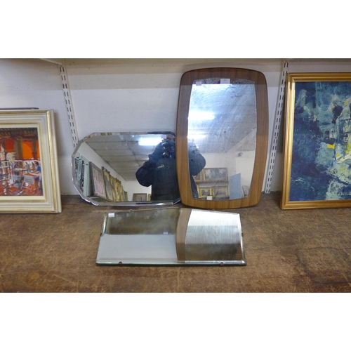 471 - An Art Deco mirror and two others