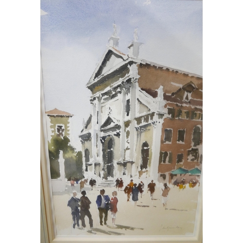 48 - John Yardley (b.1933), Sunshine at San Vidal, Venice, watercolour, signed lower right, 52 x 34cms, f... 