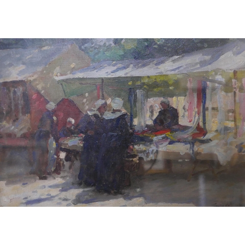 6 - Terrick Williams (1860-1936), The Market, Concarneau, oil on canvas, 24 x 34cms, signed lower right ... 