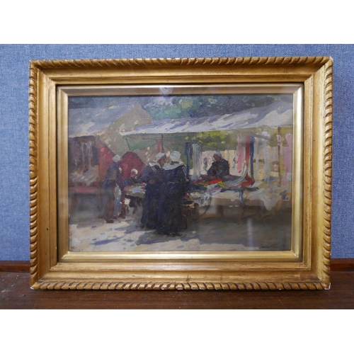 6 - Terrick Williams (1860-1936), The Market, Concarneau, oil on canvas, 24 x 34cms, signed lower right ... 