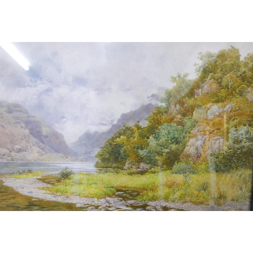 62 - George Hodgson (1847-1921), Llyn Peris and Llanderis Pass, Wasles, watercolour, signed lower right, ... 