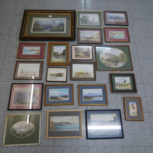 90 - Assorted 19th and early 20th Century English School watercolours (15)