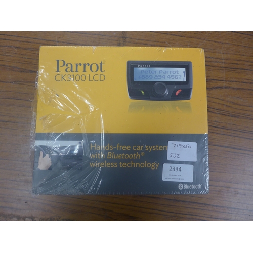 2334 - A Parrot CK3100 LCD hands-free car system with bluetooth wireless technology  *This lot is subject t... 