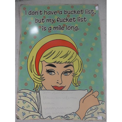 2106B - A mid Century style humorous tin sign