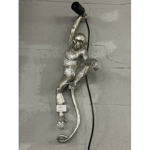 1326 - A silver painted hanging monkey lamp