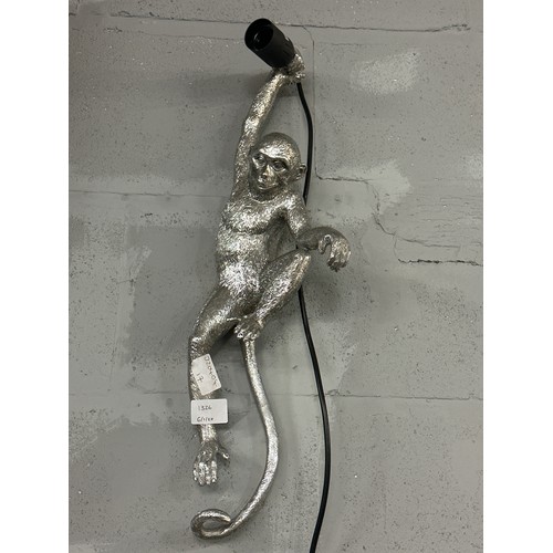 1326 - A silver painted hanging monkey lamp