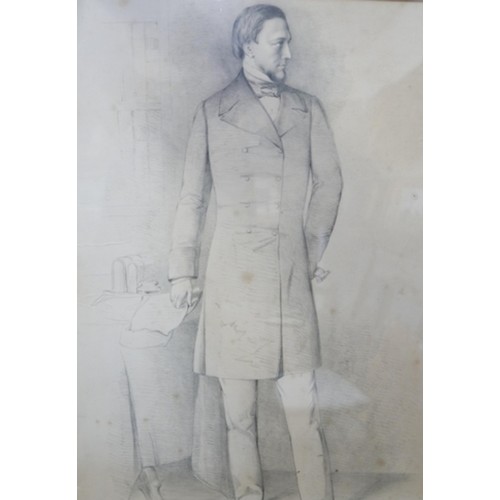 66 - English School (19th Century), full length portrait of a gentleman, possibly Sidney Herbert, 1st Bar... 