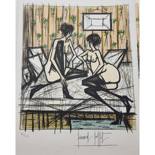 93 - Bernard Buffet (French 1928-1999), Jeux de Dames, folio of ten signed limited edition lithographs, 6... 