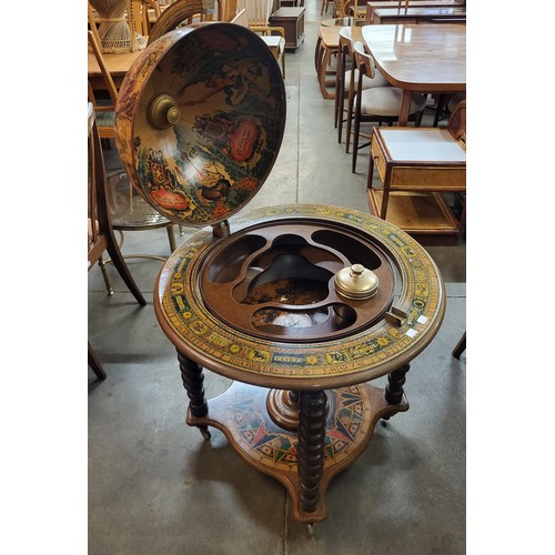 122B - An Italian terrestrial globe cocktail cabinet/trolley