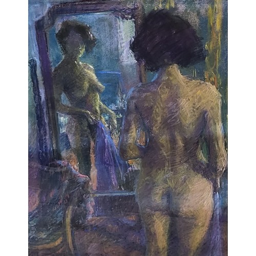 67 - Hugo Grenville (b. 1958), Lizzie and the Blue Shirt, pastel, unsigned, 53cm x 53cm, framed, exhibiti... 