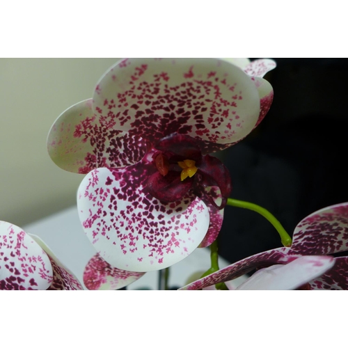 1312 - A triple artificial Orchid arrangement, H 50cms (52263817)   #