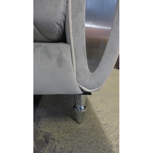 1355 - A Troy grey velvet upholstered three seater, two seater and armchair * this lot is subject to VAT