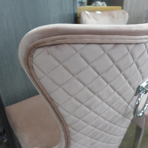 1520 - A pair of pink velvet Luna side chairs * This lot is subject to VAT