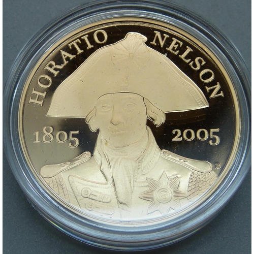 1016C - The Royal Mint, UK 2005 Gold Proof Commemorative Crown, Horatio Nelson, 0279