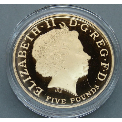 1016C - The Royal Mint, UK 2005 Gold Proof Commemorative Crown, Horatio Nelson, 0279