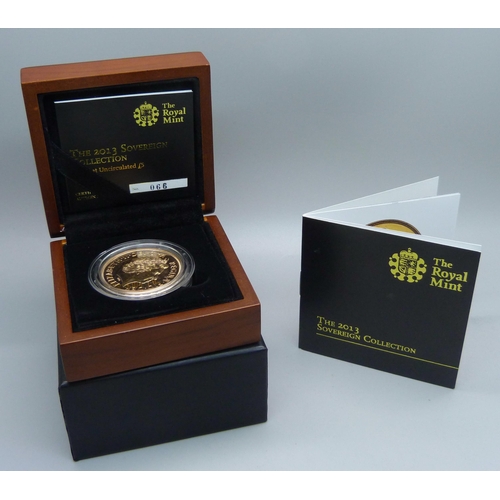 1016F - The Royal Mint, 2013 Sovereign Collection, Brilliant Uncirculated £5, 066