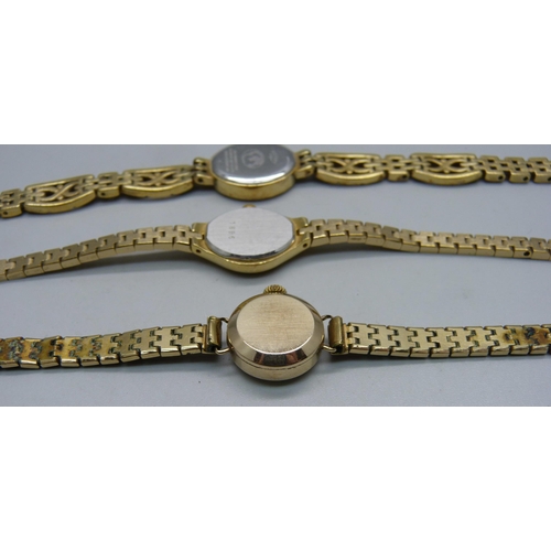 1027 - Three lady's wristwatches including a 9ct gold cased Avia wristwatch