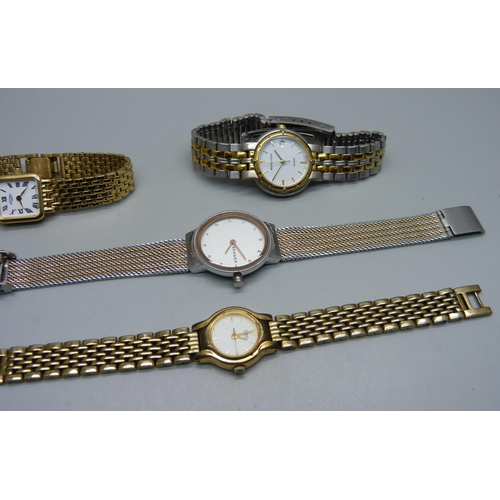 1028 - Four lady's wristwatches; Skagen, Seiko, Solvil & Titus and Rotary