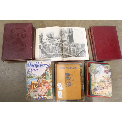 1062 - Books including Huckleberry Finn, The Swiss Family Robinson and Tom Brown's Schooldays and six volum... 