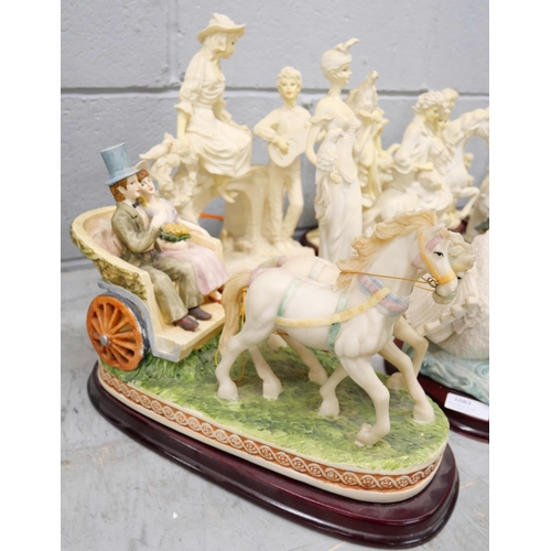 1082 - Ten resin figures on wooden plinths, mainly The Juliana Collection **PLEASE NOTE THIS LOT IS NOT ELI... 