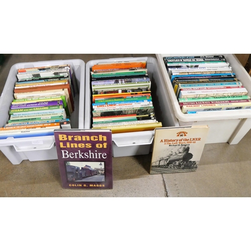 1106 - Three boxes of railway related books, over 100 books **PLEASE NOTE THIS LOT IS NOT ELIGIBLE FOR POST... 