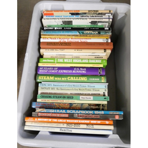 1106 - Three boxes of railway related books, over 100 books **PLEASE NOTE THIS LOT IS NOT ELIGIBLE FOR POST... 