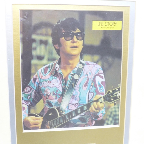 601 - A Roy Orbison autographed framed display