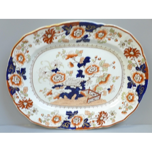 602 - A Mason's Ironstone meat plate, 43.5cm