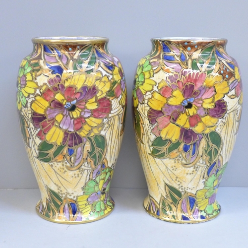 611 - A pair of Royal Winton lustre vases, 20.5cm