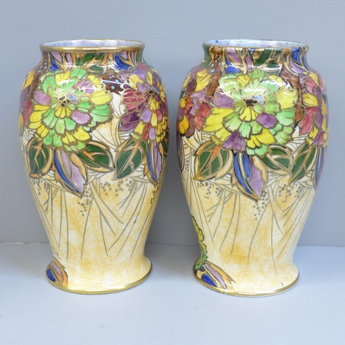 611 - A pair of Royal Winton lustre vases, 20.5cm