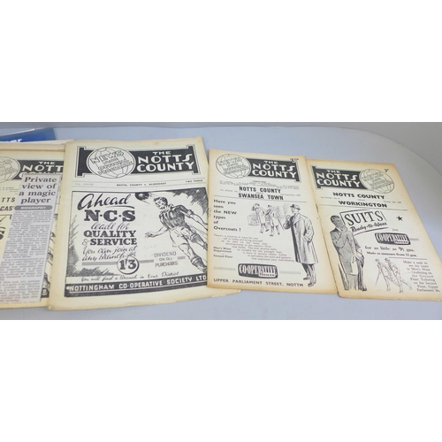 615 - Nottingham Forest and Notts County football programmes, 1951 onwards, two signed, a Nottingham Fores... 