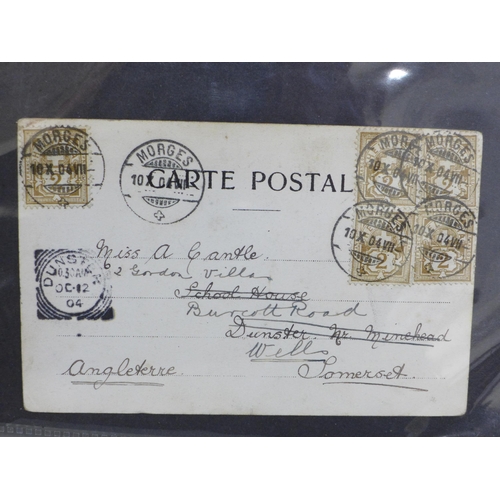 629 - Stamps; Switzerland postal history in album 1969 onwards including WWI and WWII censored covers (44)