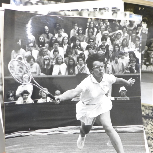 659 - Sixty original tennis press photographs from Wimbledon in the 1940s, 50s and 60s includes Rod Laver,... 