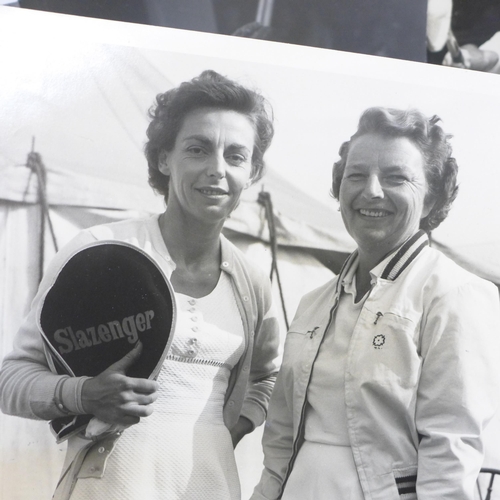 659 - Sixty original tennis press photographs from Wimbledon in the 1940s, 50s and 60s includes Rod Laver,... 