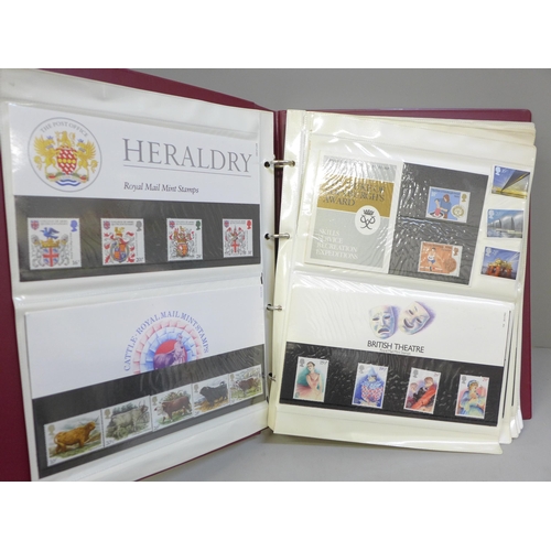 661 - An album of forty Royal Mail complete stamp sets of first day presentation packs from the early 1980... 