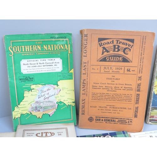 666 - Twenty Bus and Coach Timetables, 1929-1972